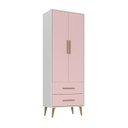 Ver imagem 6 de Quarto Infantil com Guarda-Roupa, Cômoda e Cama Magia Espresso Móveis Rosa/Branco
