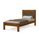 Ver imagem 1 de Cama de Solteiro Viena com Cabeceira Captonê Veludo Marrom Madeira Castanho