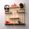Painel Pegboard Prateleira Organizador Madeira Pinus 40 Cm - 8