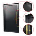 Ver imagem 3 de Porta Pivotante Alumínio Lambril c/Puxador Dir. Elite Preto Gold 240x150 Brimak