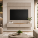 Ver imagem 2 de Painel para TV 65 a 85 pol Riso com Nicho Ripado JCM 2,18x1,82m - Off White | Cinamomo