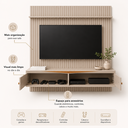 Ver imagem 5 de Painel para TV 65 a 85 pol Riso com Nicho Ripado JCM 2,18x1,82m - Off White | Cinamomo