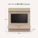 Ver imagem 3 de Painel para TV 65 a 85 pol Riso com Nicho Ripado JCM 2,18x1,82m - Off White | Cinamomo