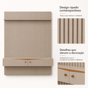 Ver imagem 4 de Painel para TV 65 a 85 pol Riso com Nicho Ripado JCM 2,18x1,82m - Off White | Cinamomo