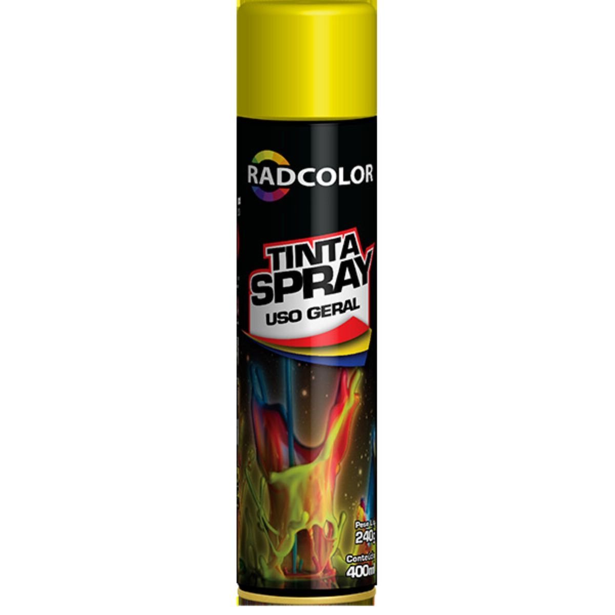 Kit 6 Tinta Spray Uso Geral Amarelo Brilhante Radcolor 400ml - 3