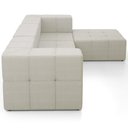 Ver imagem 4 de Sofá 3 Lugares para Sala Living Modular com Puff 264cm Lancaster F04 Linho Cru - Lyam Decor