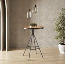 Ver imagem 1 de Mesa Bistrô Alta Redonda Cozinha Industrial Pé Aço Dhalia Pu Caramelo S02 - D’Rossi