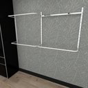 Ver imagem 2 de Arara de Roupas Closet Quarto com 9 Peças Cremalheira 200x100 Cm Cor Branco Modelo Clst1p131