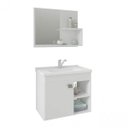 Ver imagem 6 de Gabinete de Banheiro Cuba e Espelheira 1 Porta 2 Prateleiras Lótus MGM Móveis