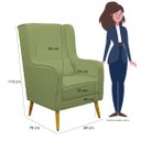 Ver imagem 6 de Poltrona de Amamentação Pé Palito Eduarda com Puff Boucle Verde - Lg Decor Baby