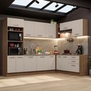 Ver imagem 1 de Armário de Cozinha Completa de Canto 479cm Rustic/crema Agata Madesa 01