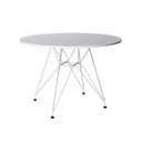 Ver imagem 2 de Conjunto Jantar Eames De Ferro Branco Tampo Redondo 110cm Branco 4 Cadeiras Preta