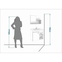 Gabinete de Banheiro Cuba e Espelheira 1 Porta 2 Prateleiras Lótus MGM Móveis - 5