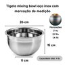 Jogo Tigelas Mixing Bowl Aço Inox Multiuso 18-22-26 Cm 3 Pçs - 8