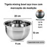 Jogo Tigelas Mixing Bowl Aço Inox Multiuso 18-22-26 Cm 3 Pçs - 7