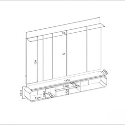 Painel para Tv até 75 Polegadas Zurique Linea Brasil Tauari/off White Brilho - 2