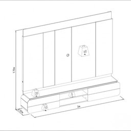 Painel para Tv até 75 Polegadas Zurique Linea Brasil Tauari/off White Brilho - 4