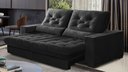 Ver imagem 2 de Sofá Retrátil e Reclinável 2,10m Pillow Top Suede Juliette Preto