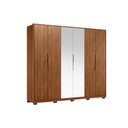 Ver imagem 6 de Guarda Roupa 6 Portas (2 C/ Espelho) e 6 Gavetas C/ Pés Atrice Nogueira - Demóbile