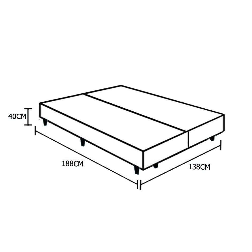 Cama Box Blindado Casal Bipartido Xerife Móveis Suede Marrom 40x138x188 - 3