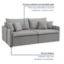 Ver imagem 4 de Sofá Cama Retrátil e Reclinável 2 Lugares Pés Madeira Maciça 220cm Windson Yescasa