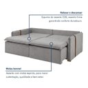 Ver mais imagens de Sofá Cama Retrátil e Reclinável 2 Lugares Pés Madeira Maciça 220cm Windson Yescasa
