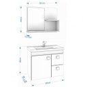 Ver imagem 3 de Gabinete de Banheiro Cuba e Espelheira 1 Porta 2 Gavetas Hortência MGM Móveis