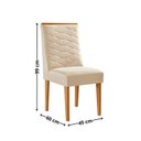 Ver imagem 4 de Conjunto Sala de Jantar Mesa Tampo MDF 6 Cadeiras Sakura Marrom/Creme/Marromle/Off White