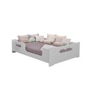 Ver imagem 1 de Cama Casal Montessoriana com Grade de Proteção Estilo Moderna Premium Criança Cor Branco