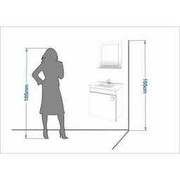 Gabinete para Banheiro com Cuba e Espelheira 1 Porta 1 Prateleira Iris Branco - 4 Gabinete para Banheiro com Cuba e Espelheira 1 Porta 1 Prateleira Iris Branco - 4