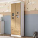 Ver imagem 1 de Guarda-roupa Infantil 62cm 2 Portas com Vidro e 2 Gavetas Pirulito Multimóveis Mp4466 Branco-