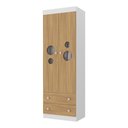 Ver imagem 2 de Guarda-roupa Infantil 62cm 2 Portas com Vidro e 2 Gavetas Pirulito Multimóveis Mp4466 Branco-