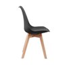 Kit 4 Cadeiras Leda Joly Rivatti Polipropileno Preta Base Madeira - 4