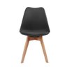 Kit 4 Cadeiras Leda Joly Rivatti Polipropileno Preta Base Madeira - 3