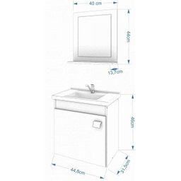 Gabinete Banheiro Com Cuba E Espelheira 1 Porta 1 Prateleira Iris  - 5