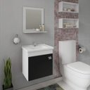 Ver imagem 1 de Gabinete Banheiro Com Cuba E Espelheira 1 Porta 1 Prateleira Iris