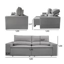 Ver imagem 2 de Sofá Reclinável Retrátil Clean 1,80m:cinza Grafite