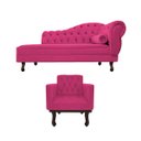 Ver imagem 2 de Kit Diva Recamier Diana 185cm Lado Esquerdo e 01 Poltrona Classic Suede - Doce Sonho Móveis RECAMIER