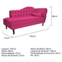 Ver imagem 3 de Kit Diva Recamier Diana 185cm Lado Esquerdo e 01 Poltrona Classic Suede - Doce Sonho Móveis RECAMIER