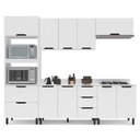 Ver imagem 3 de Armário de Cozinha Modulada Completa 5 Peças 270cm com Tampo 250067 Meena Politorno Móveis