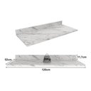 Ver imagem 2 de Tampo Mdp 25mm para Balcão de Cozinha 120cm Multimóveis Cr20415 Mármore Branco Mármore Branco