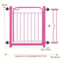 Ver imagem 2 de Portão Portãozinho 69cm Pet Portátil Dobrável Rosa
