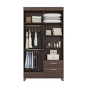 Ver imagem 3 de Guarda Roupa Solteiro Astro 110cm 4 Portas 2 Gavetas - Café Touch Dem