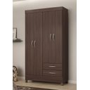 Ver imagem 1 de Guarda Roupa Solteiro Astro 110cm  4 Portas 2 Gavetas - Café Touch Dem