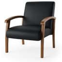 Ver imagem 2 de Poltrona para Sala Tecido Courino Braços Madeira Maciça Mia