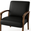 Ver imagem 4 de Poltrona para Sala Tecido Courino Braços Madeira Maciça Mia