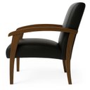 Ver imagem 6 de Poltrona para Sala Tecido Courino Braços Madeira Maciça Mia