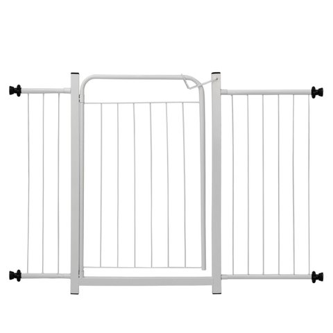 Grade Proteção Segurança Portão Pet 80cm Branco Bebê Cão com Extensor 1 de 15cm e 1 de 30cm Itagold
