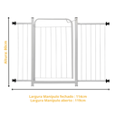 Ver imagem 2 de Grade Proteção Segurança Portão Pet 80cm Branco Bebê Cão com Extensor 1 de 15cm e 1 de 30cm Itagold