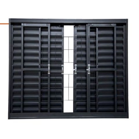 Janela Veneziana Aço 6 Folhas Grade Quadriculada Zarcão 150x100